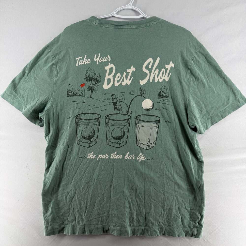 1392 L- Abercrombie & Fitch Collection Classic Tee Green Graphic Golf T-Shirt